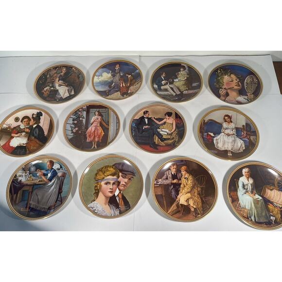 Knowles Norman Rockwell Rediscovered Women Plates #1-12 Ltd Edition Collection - Picture 1 of 9